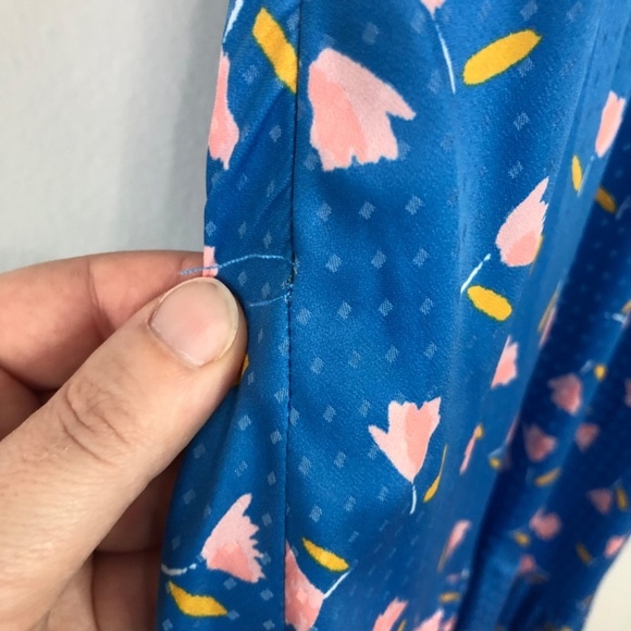 Saylor Jen Blue Floral Polka Dot Maxi Dress XS - Picture 7 of 15